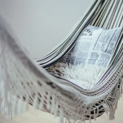 Hamac blanc en macramé