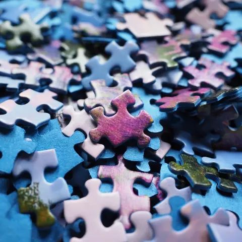 Pièces de puzzle bleues